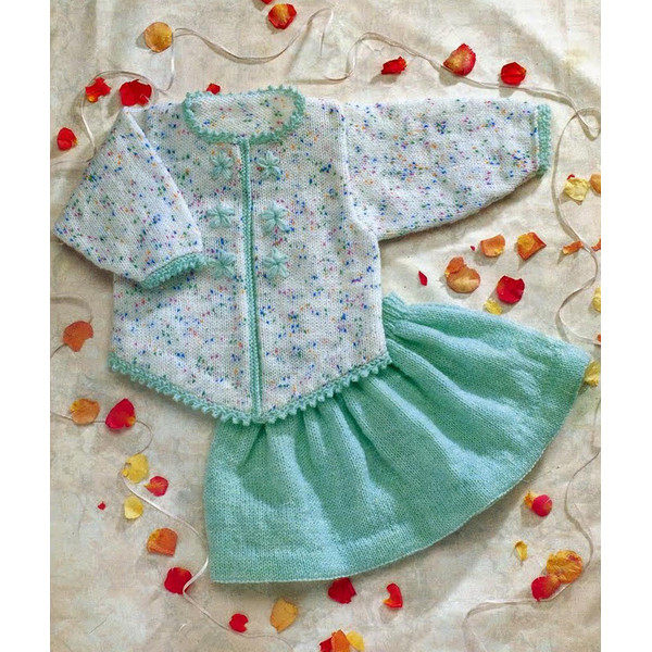 Lovely Baby Girl Set Skirt and Cardigan Vintage knitting pattern.jpg