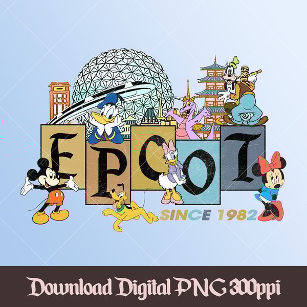Vintage Epcot 1982 PNG, DisneyEpcot PNG, Walt DisneyWorld | Inspire Uplift