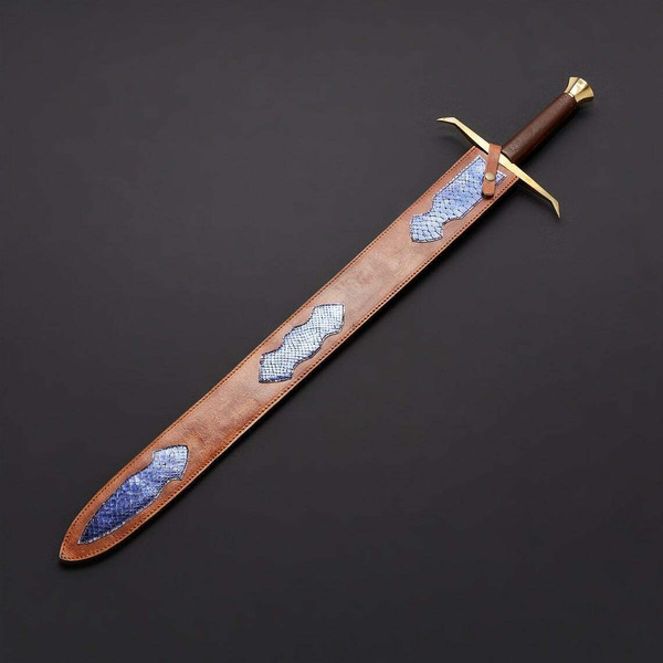 Custom handmade hand forged damascus steel viking sword near me in alaska.jpg