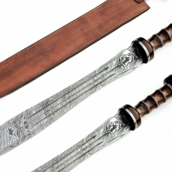 Roman Gladius Sword Viking Sword Hand Forged Damascus Steel with Rose Handle