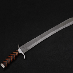 29 Inch Hand Forged Viking Combat Sword Damascus Steel Hunting Sword