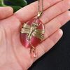 pink-cat-eye-necklace-brass-dragonfly-pendant-necklace