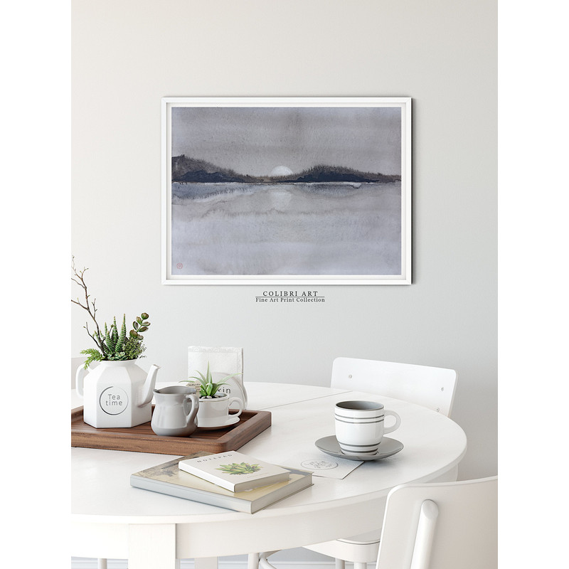 Neutral Art Print Mountain Digital Art Moon 3 N14.jpg