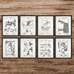 Gramophone Patent Print Set of 8,DJ Gift, Music Room Decor,Gramophone Poster,Musician Gift, Gramophone Poster