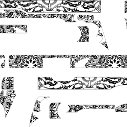 colt 1911 all parts svg engraving vector laser engraving, cnc cutting, black white vector outline or line art file for c