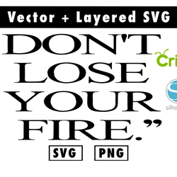 dont lose your fire svg & png files for cricut machine , anime svg , manga svg , goku svg