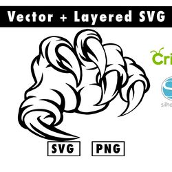 Griffe main monstre serres SVG & PNG files for cricut machine , anime svg , manga svg , Goku svg