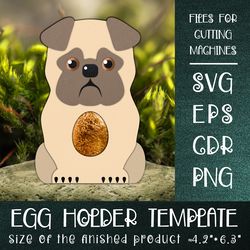 pug dog | egg holder template svg