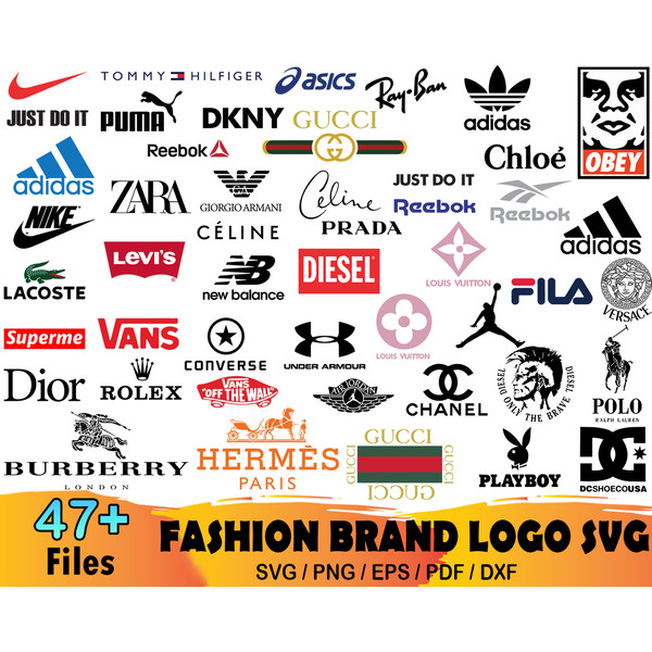 47 Fashion Brand Logo Bundle Svg, Nike Svg, Tommy Hilfiger S - Inspire ...