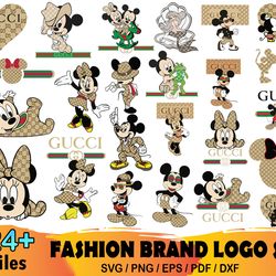 24 gucci bundle svg, gucci logo svg, gucci mickey svg