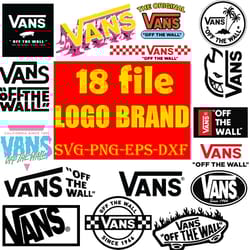 18 logo vans bundle svg, fashion brand svg, silhouette svg files
