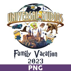 universal studios png, family vacation 2023 png, family trip png, cartoon character png, vacay mode png, - download