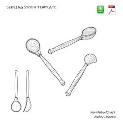 Wood spoon carving template pdf Spoon carving design Wooden spoon template printable Spoon carving pattern Drawing spoon
