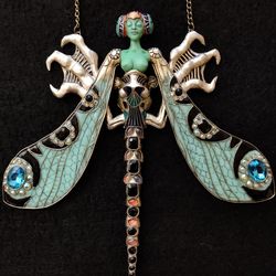 Necklace "Running dragonfly" based on Rene Lalique