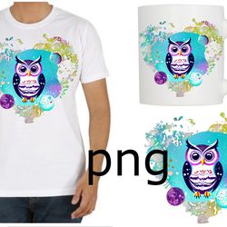 sublimation of a beautiful owl on the background of a heart-2