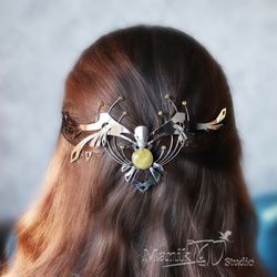 Hairpin Minokawa | Jewelry Hairpin | fantasy bird | Hair ornament