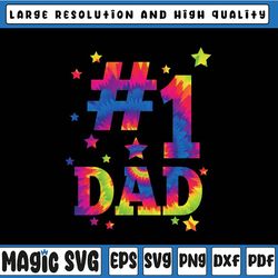 number one 1 dad tie dye png, daddy father's day best dad ever png, father's day, digital download