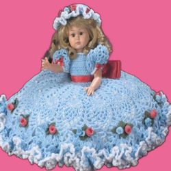 Bed doll Vintage Crochet Pattern Pillow Doll Outfit Crochet Pattern Elegant pineapple dress PDF Instant Download