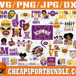 bundle 55 files miles college football team svg, miles college svg, hbcu team svg, mega bundle, designs, cricut, cutting