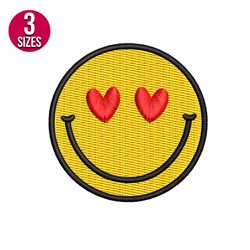 smiley face embroidery design, machine embroidery pattern, instant download