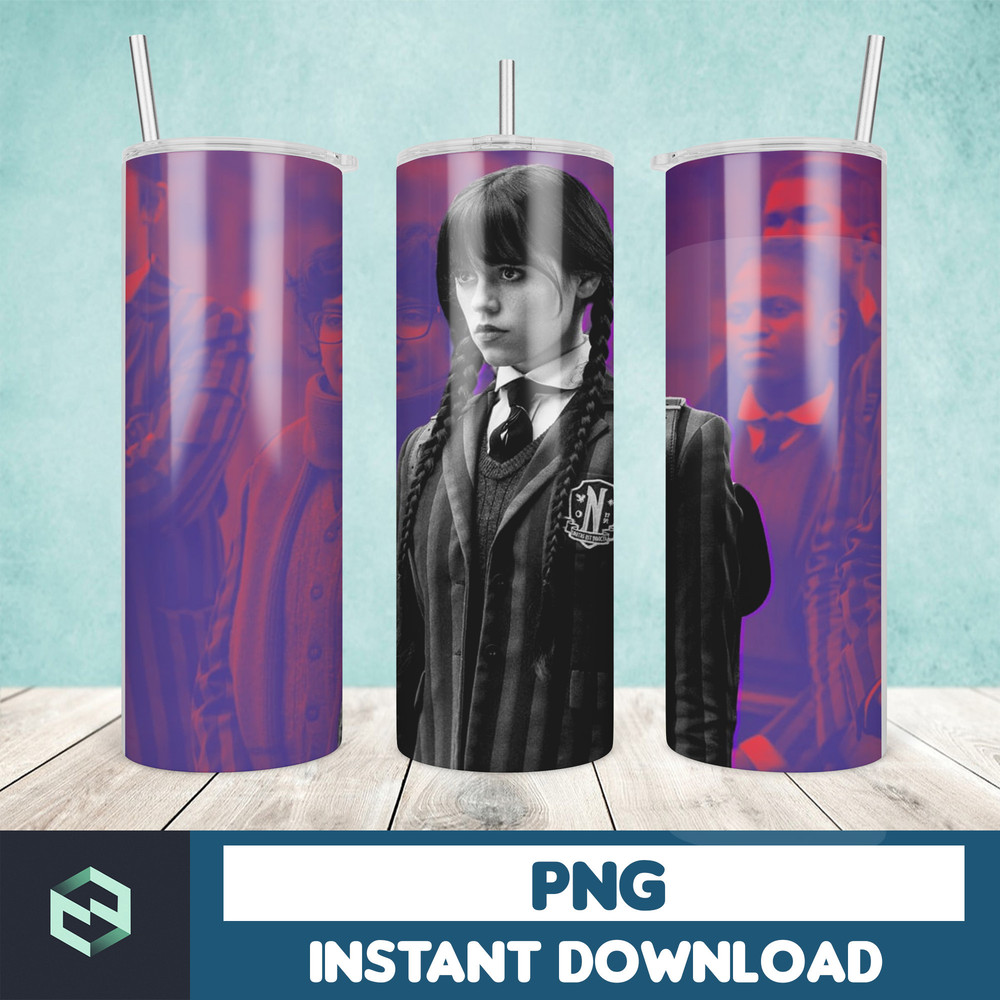 Wednesday Sublimation Tumbler 20oz Skinny Tumbler Merlina Digital Wednesday PNG Dancing Queen PNG (10).jpg