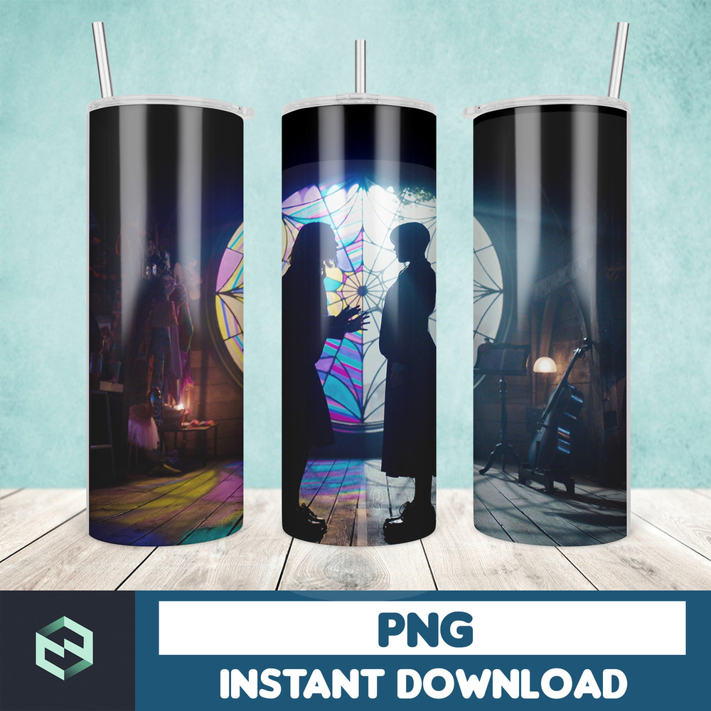 Wednesday Sublimation Tumbler 20oz Skinny Tumbler Merlina Digital Wednesday PNG Dancing Queen PNG (11).jpg