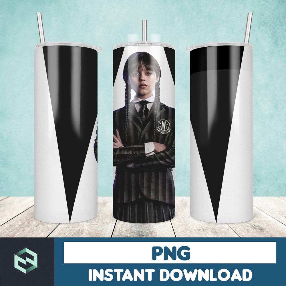 Wednesday Sublimation Tumbler 20oz Skinny Tumbler Merlina Digital Wednesday PNG Dancing Queen PNG (1).jpg