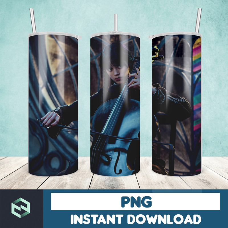 Wednesday Sublimation Tumbler 20oz Skinny Tumbler Merlina Digital Wednesday PNG Dancing Queen PNG (6).jpg