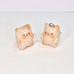 handmade clay - tiny cat figurine