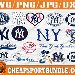 bundle 14 files new york yankees baseball team svg, new york yankees svg, mlb team svg, mlb svg, png, dxf, eps, jpg