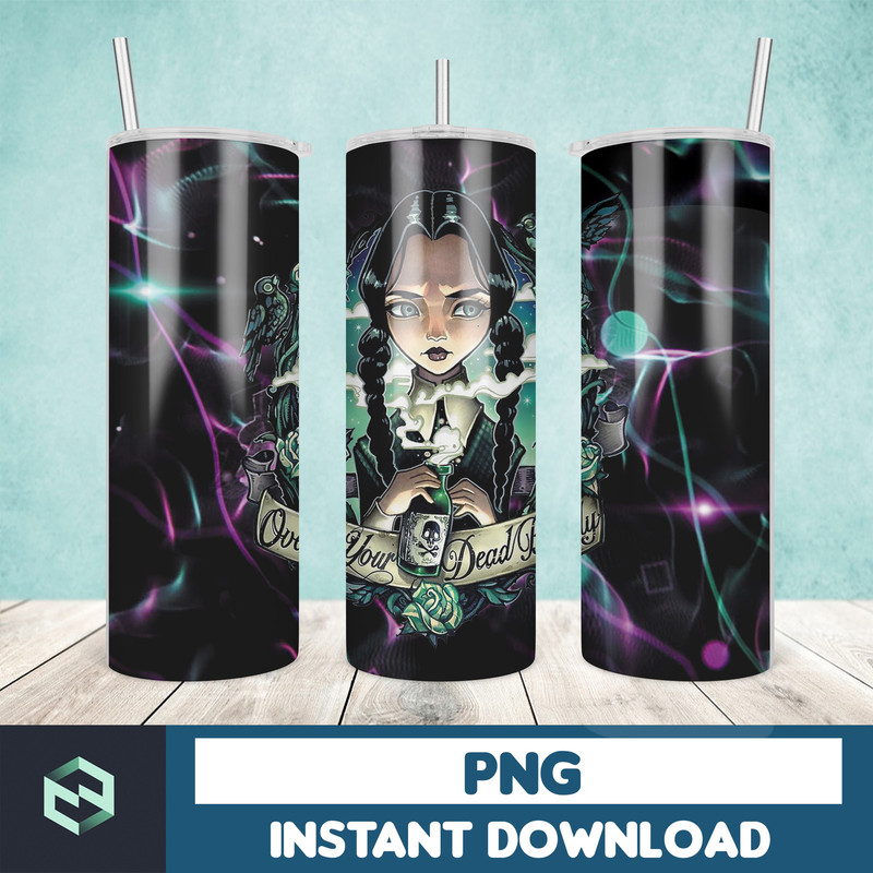 Wednesday Tumble Wrap , Addams Family Design, Wednesday 20oz wrap,Tumbler Wrap Designs (1).jpg