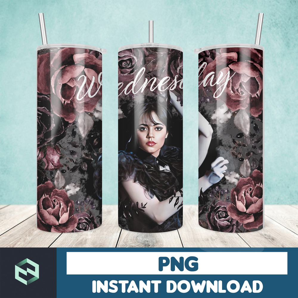 Wednesday Tumble Wrap , Addams Family Design, Wednesday 20oz wrap,Tumbler Wrap Designs (4).jpg