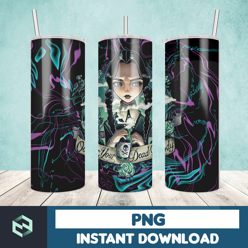 Wednesday Tumble Wrap , Addams Family Design, Wednesday 20oz wrap,Tumbler Wrap Designs (5).jpg