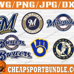 bundle 7 files milwaukee brewers baseball team svg, milwaukee brewers svg, mlb team svg, mlb svg, png, dxf, eps, jpg,