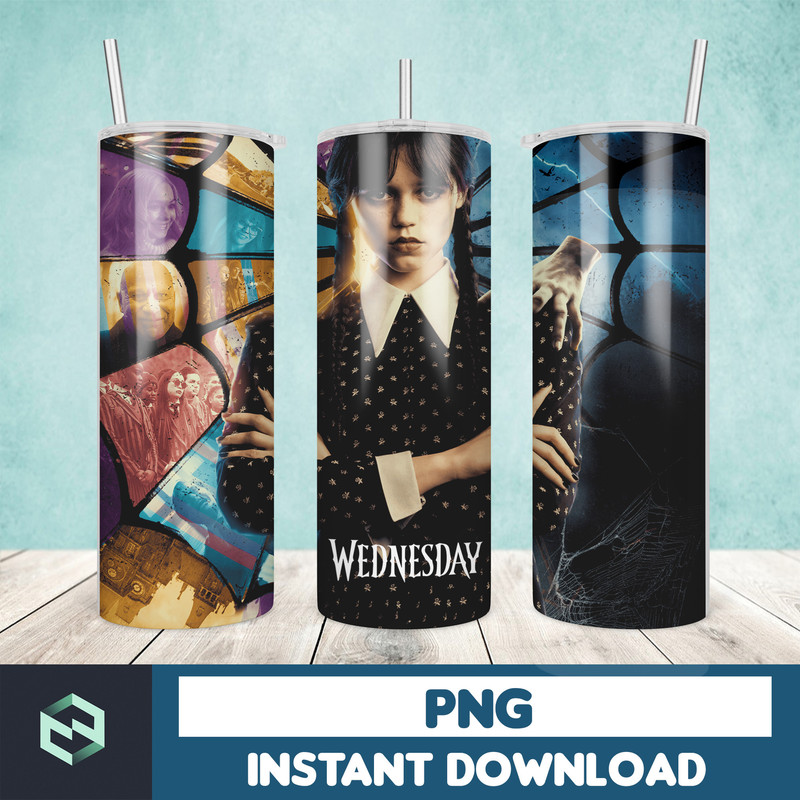 Wednesday Tumble Wrap , Addams Family Design, Wednesday 20oz wrap,Tumbler Wrap Designs (8).jpg