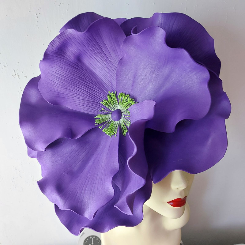 Derby fascinator deep purple flower headband.jpg