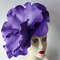 Giant Anemone Kentucky Derby Hat Wedding Flower Headdress, Derby fascinator deep purple flower.jpg