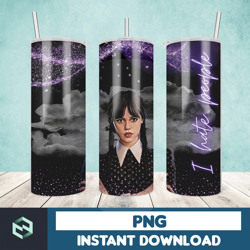 Wednesday Tumble Wrap , Addams Family Design, Wednesday 20oz wrap,Tumbler Wrap Designs (11).jpg