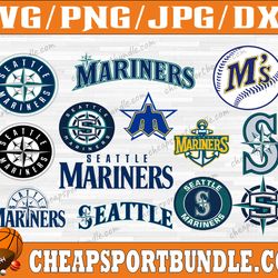 bundle 13 files seattle mariners baseball team svg, seattle mariners svg, mlb team  svg, mlb svg, png, dxf, eps, jpg,