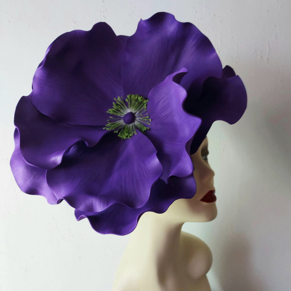 Violet flower Derby fascinator.jpg