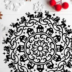 Mandala Christmas Deer clipart. Holiday decorations. Christmas cards design.