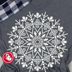 Mandala Christmas Snowflake clipart. Holiday decorations. Christmas cards design. T-shirt print