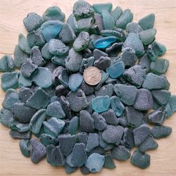 Deep teal sea glass Authentic beach combed glass 50-200 pcs