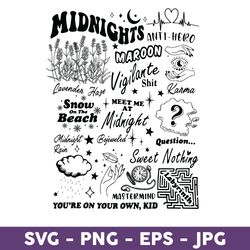 midnights swift svg, taylor's midnights svg, midnights svg, svg png dxf eps file - download file