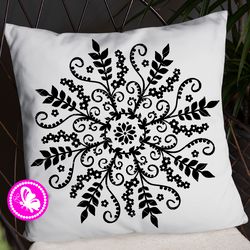 mandala leaves flowers clipart. nature, garden, flora and fauna