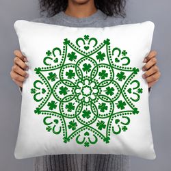irish mandala flowers clipart.. st. patricks day print. lucky shirt, clover, trefoil, quatrefoil