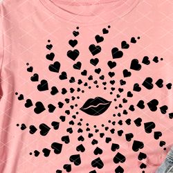 love mandala lipart.. valentine's day print. heart, kiss, lips