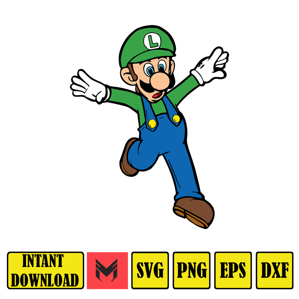 Super Mario Svg,mario svg files for cricut, mario family svg files,mario png,Layered svg,Digitalfiles (16).jpg