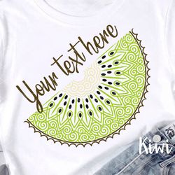 Half a kiwi Mandala clipart.. Tropical fruits, summer, beach print Logo art