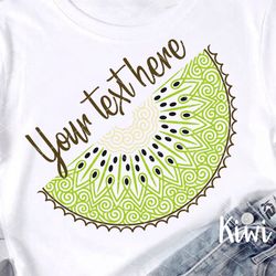 half a kiwi mandala clipart.. tropical fruits, summer, beach print logo art